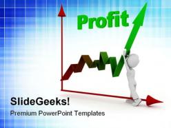 Man pushing up profit business powerpoint templates and powerpoint backgrounds 0511