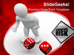Man throws red dices finance powerpoint templates and powerpoint backgrounds 0311