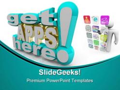 Many applications technology powerpoint templates and powerpoint backgrounds 0411