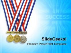 Medal success powerpoint templates and powerpoint backgrounds 0711