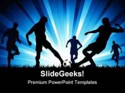 Men playing soccer game powerpoint templates and powerpoint backgrounds 0511
