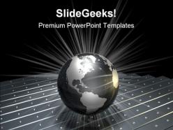 Metallic industrial globe powerpoint templates and powerpoint backgrounds 0311