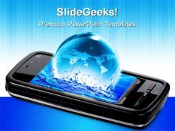 Mobile phone global communication powerpoint templates and powerpoint backgrounds 0711