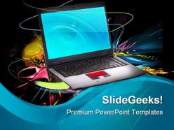 Modern and stylish notebook computer powerpoint templates and powerpoint backgrounds 0411