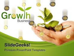 Money growth business powerpoint background and template 1210