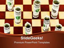 Money on chess board game powerpoint templates and powerpoint backgrounds 0211