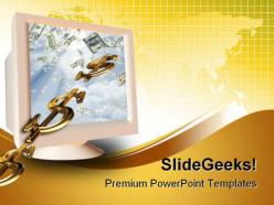 Monitor and dollar sign global powerpoint templates and powerpoint backgrounds 0211
