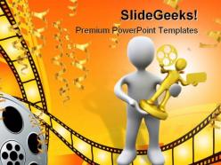 Movie award winner success powerpoint templates and powerpoint backgrounds 0211