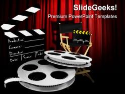 Movies director entertainment powerpoint templates and powerpoint backgrounds 0311