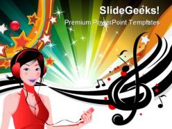Music Girl Abstract PowerPoint Templates And PowerPoint Backgrounds 0511