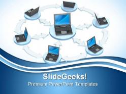 Networking through internet computer powerpoint templates and powerpoint backgrounds 0711