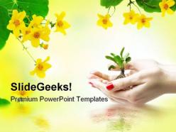 New life in hand beauty powerpoint templates and powerpoint backgrounds 0711
