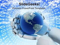 New technologies globe powerpoint templates and powerpoint backgrounds 0311