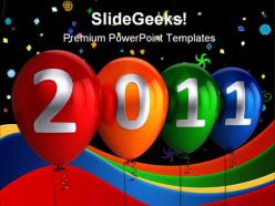 New year 2011 abstract powerpoint background and template 1210