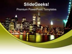 New york skyline beauty powerpoint background and template 1210