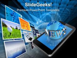 News on mobile communication powerpoint templates and powerpoint backgrounds 0611