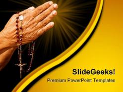 Old hands praying religion powerpoint templates and powerpoint backgrounds 0411