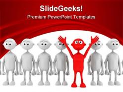 One red man stand out from group leadership powerpoint templates and powerpoint backgrounds 0411