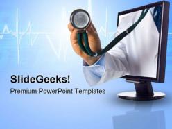 Online health checkup internet powerpoint templates and powerpoint backgrounds 0411