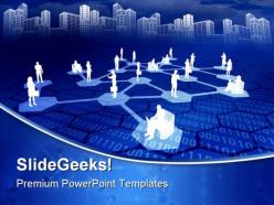 Online network communication powerpoint templates and powerpoint backgrounds 0811