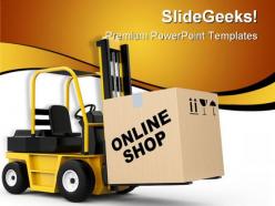 Online shop delivery marketing powerpoint templates and powerpoint backgrounds 0711
