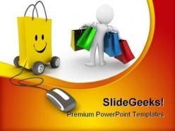 Online shopping mouse powerpoint templates and powerpoint backgrounds 0611