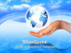 Our own earth globe powerpoint templates and powerpoint backgrounds 0311