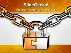 Padlock as puzzle security powerpoint templates and powerpoint backgrounds 0211