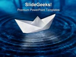Paper boat business powerpoint templates and powerpoint backgrounds 0511