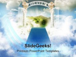 Paradise in sky religion powerpoint templates and powerpoint backgrounds 0411