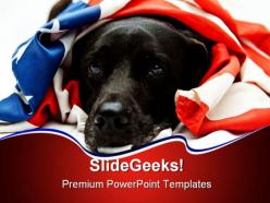 Patriotic dog americana powerpoint templates and powerpoint backgrounds 0211