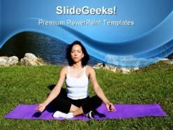 Peace yoga health powerpoint templates and powerpoint backgrounds 0611
