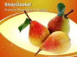 Pears and leaves food powerpoint templates and powerpoint backgrounds 0211
