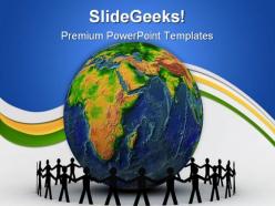 People around globe communication powerpoint templates and powerpoint backgrounds 0311