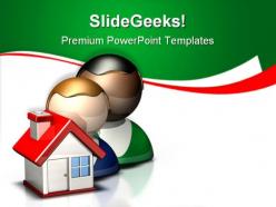People icon home real estate powerpoint templates and powerpoint backgrounds 0911