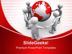 People of the world globe powerpoint templates and powerpoint backgrounds 0311