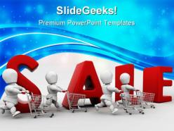 People shopping sales powerpoint templates and powerpoint backgrounds 0711