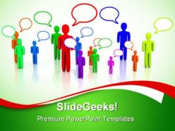 People talking communication powerpoint templates and powerpoint backgrounds 0311