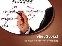 Person showing success chart business powerpoint templates and powerpoint backgrounds 0411