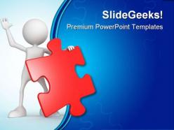 Person with puzzle business powerpoint templates and powerpoint backgrounds 0411