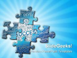 Pieces of puzzle success powerpoint templates and powerpoint backgrounds 0411