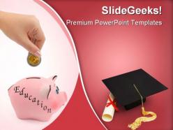 Piggy bank education powerpoint templates and powerpoint backgrounds 0411