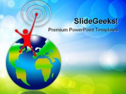 Planet and target globe powerpoint templates and powerpoint backgrounds 0311