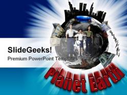 Planet earth people powerpoint backgrounds and templates 0111