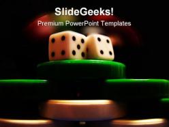 Poker chips and dice game powerpoint backgrounds and templates 1210