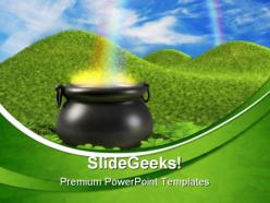 Pot of gold business powerpoint templates and powerpoint backgrounds 0511