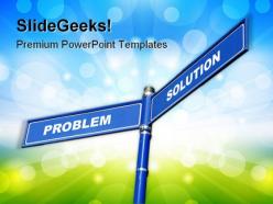Problem and solution signs metaphor powerpoint templates and powerpoint backgrounds 0811