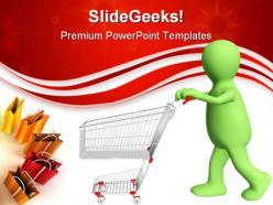 Puppet going for purchases sales powerpoint templates and powerpoint backgrounds 0311