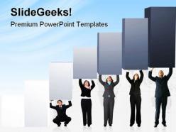 Pushing graph up business powerpoint templates and powerpoint backgrounds 0811