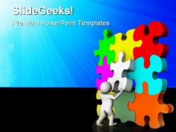 Put final puzzle business powerpoint templates and powerpoint backgrounds 0411